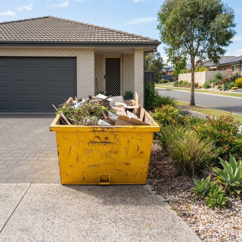 ZR Skip Bins — yellow skip bin ready for waste collection